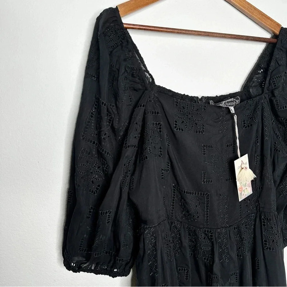 Johnny Was Black Ella Square Neck Mini Dress - Picture 4 of 12